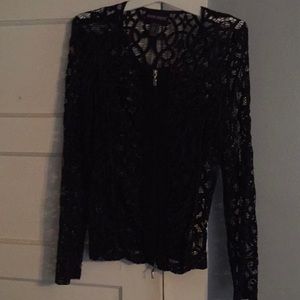 Black lace zip front-dress up any outfit!